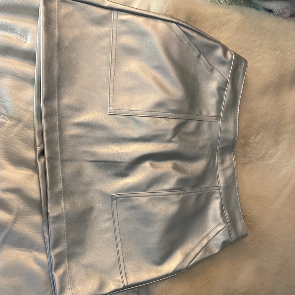 A New Day Metallic Silver Mini Skirt